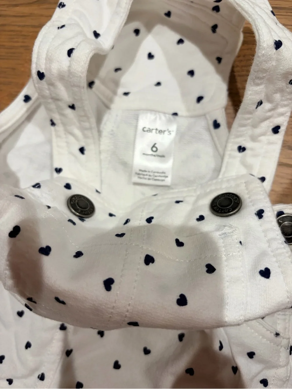 Carter’s baby girl overalls with heart print